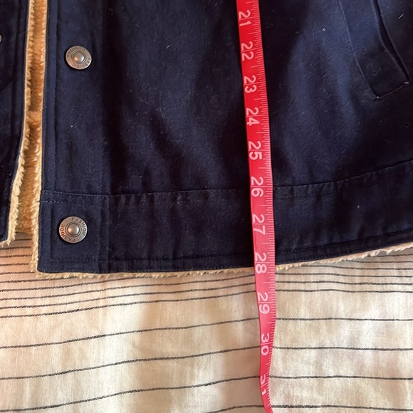 Large Blue Bomber Jacket with tan faux fur lining - Brandless - Picture 5 of 9